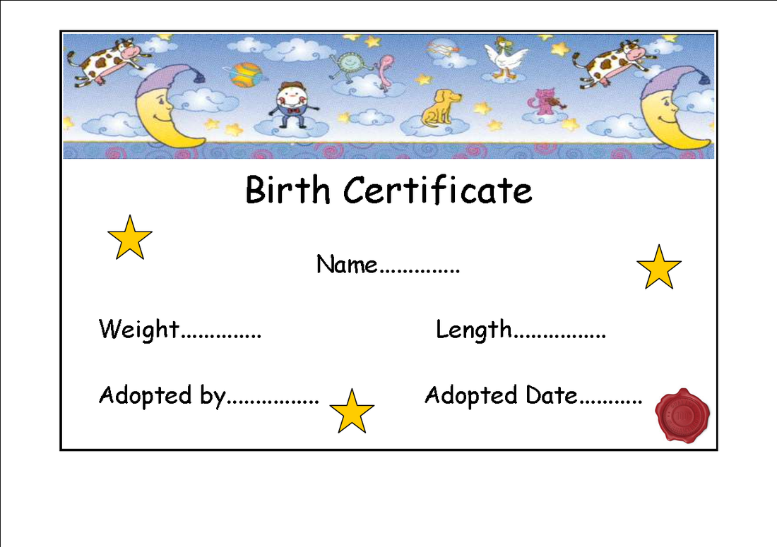 Reborn Baby Adoption Certificates Little Miss Muffet S